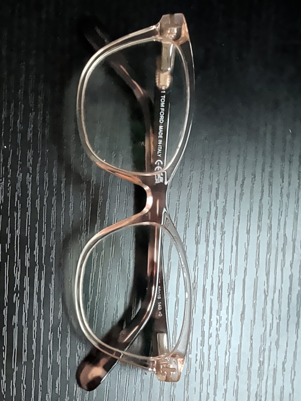 Tom Ford Men's Transparent Light Brown Optical Glasses